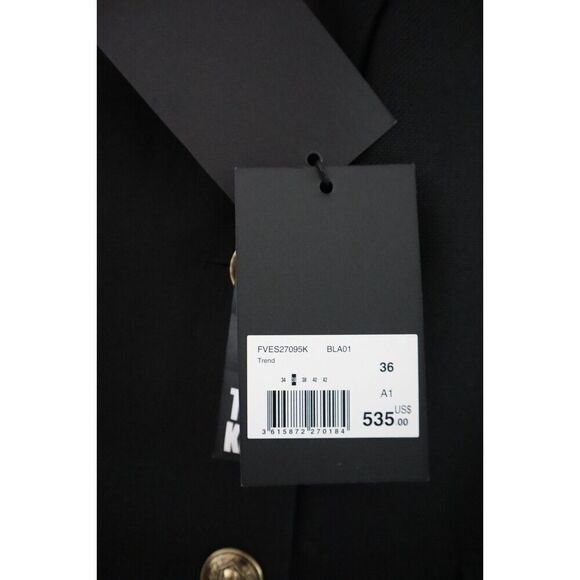 The Kooples FVES27095K Women's Sz 36 Black Wool-Blend Oversized Fit Blazer - Picture 5 of 9